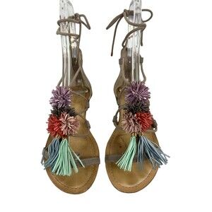 Madden Girl Sandals  Women's Size 7  SoFun Strappy Gladiator  Taupe-Multi